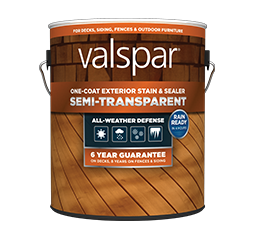 VALSPAR ONE-COAT SEMI-TRANSPARENT STAIN AND SEALER