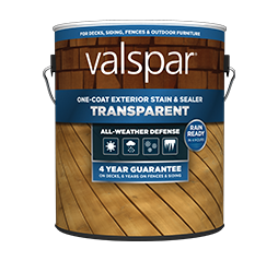 VALSPAR ONE-COAT TRANSPARENT STAIN AND SEALER